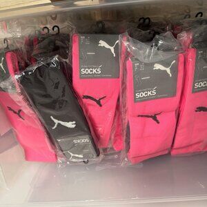 Puma Football/Soccer Sock Black /White. fluo pink lot of 215 sock see below